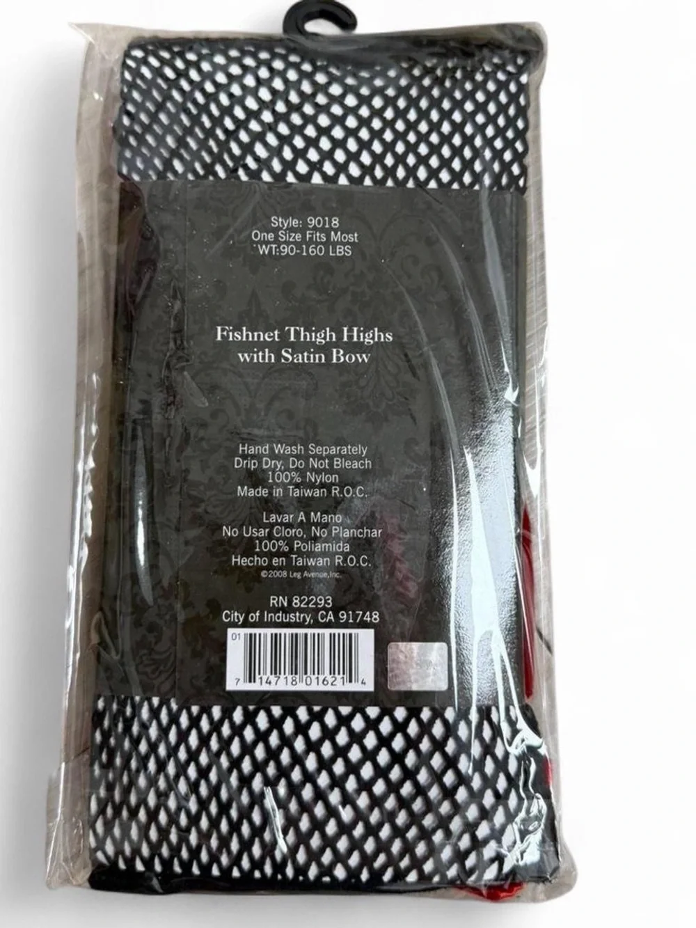 Y2k deadstock 2000s Leg Avenue fishnet thigh highs with satin red bow tights🎀